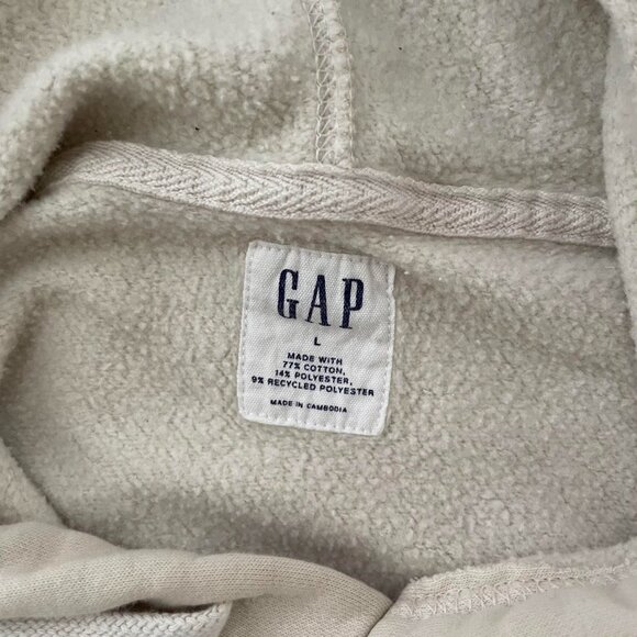 GAP Beige Arch Logo Hoodie, Men's Large [ BRAND NEW ] - Picture 2 of 3